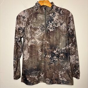 Red Head Brand Co. Kids Camo Long Sleeve 1/4 Zip Shirt Size L G Polyester